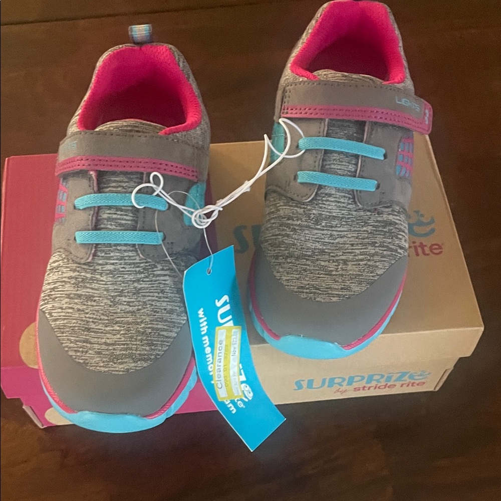 Stride Rite Gray Pink and Blue Kids' Sneakers